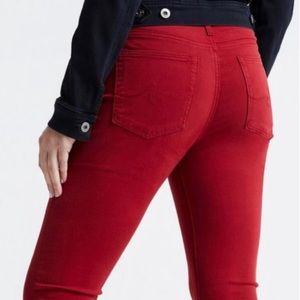 🍒♥️ AG Adriano Goldschmied The Farrah Skinny Crop, Sz 28 Red ♥️🍒